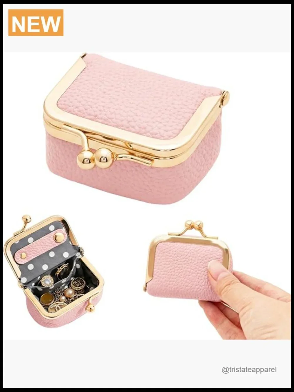 Genuine Leather Mini Jewelry Box Portable Vintage Ring Box Travel Coin Purse